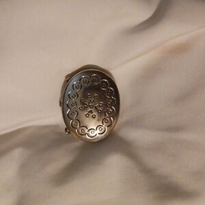 Vintage Estee' Lauder Silvertone Perfume Compact Pendant